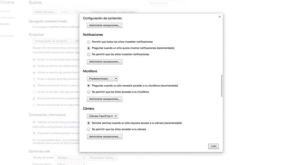 Revocar autorizacion push en Chrome