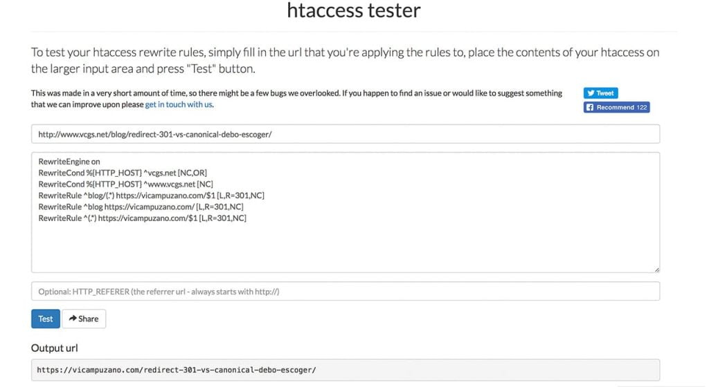 Captura htaccess tester tool