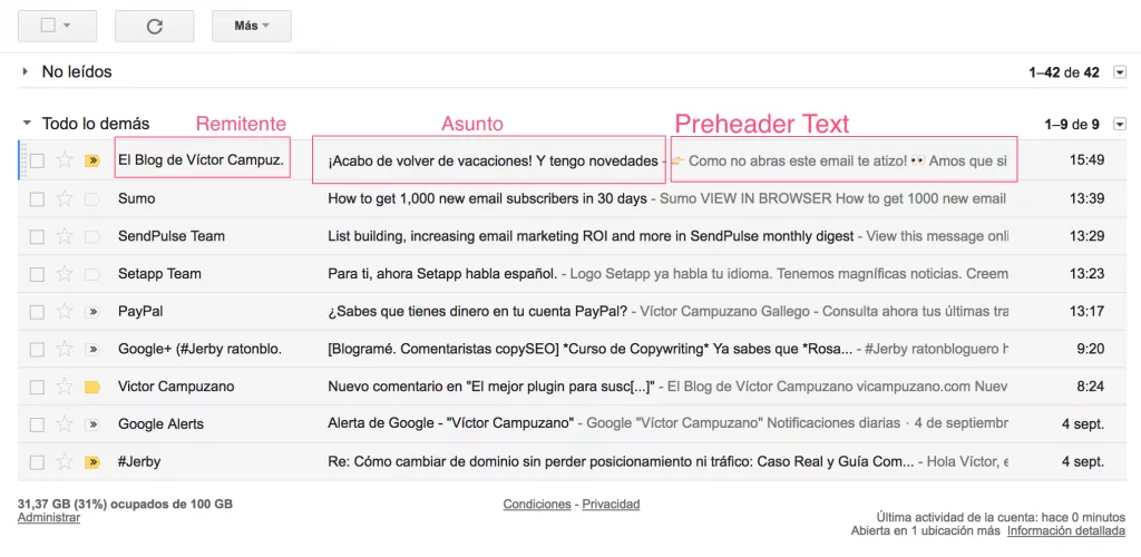 Captura Gmail Preheader Text