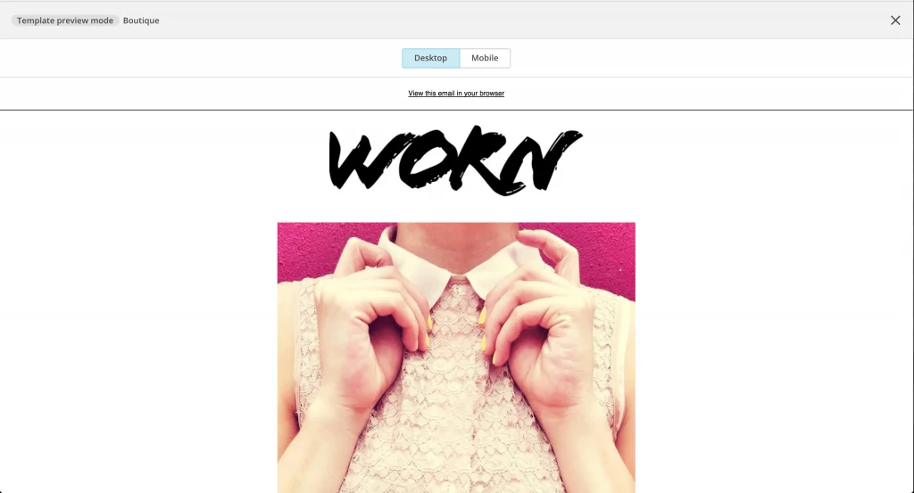 Captura template Mailchimp