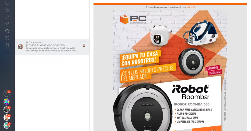 Captura preheader text pccomponentes