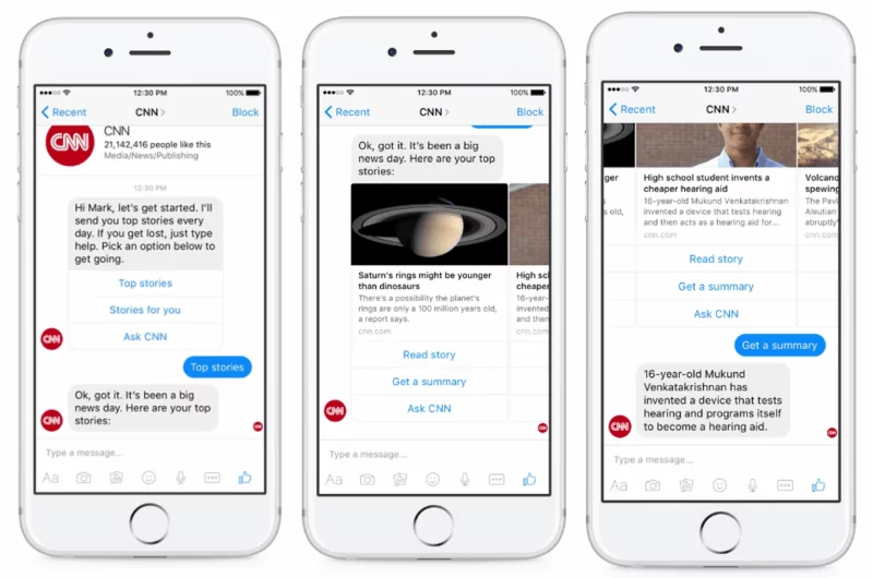 Ejemplo vista de móvil con chatbot