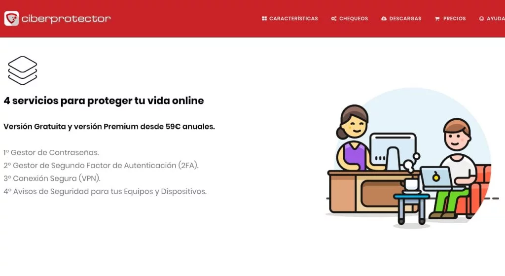 captura de la home de ciberprotector