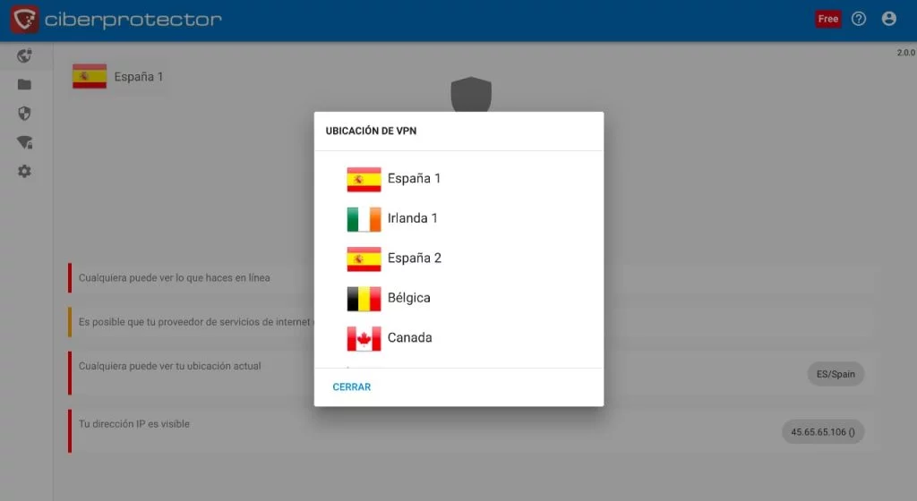 captura de acceso vpn de ciberprotector