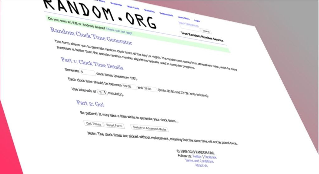 Función de random.org
